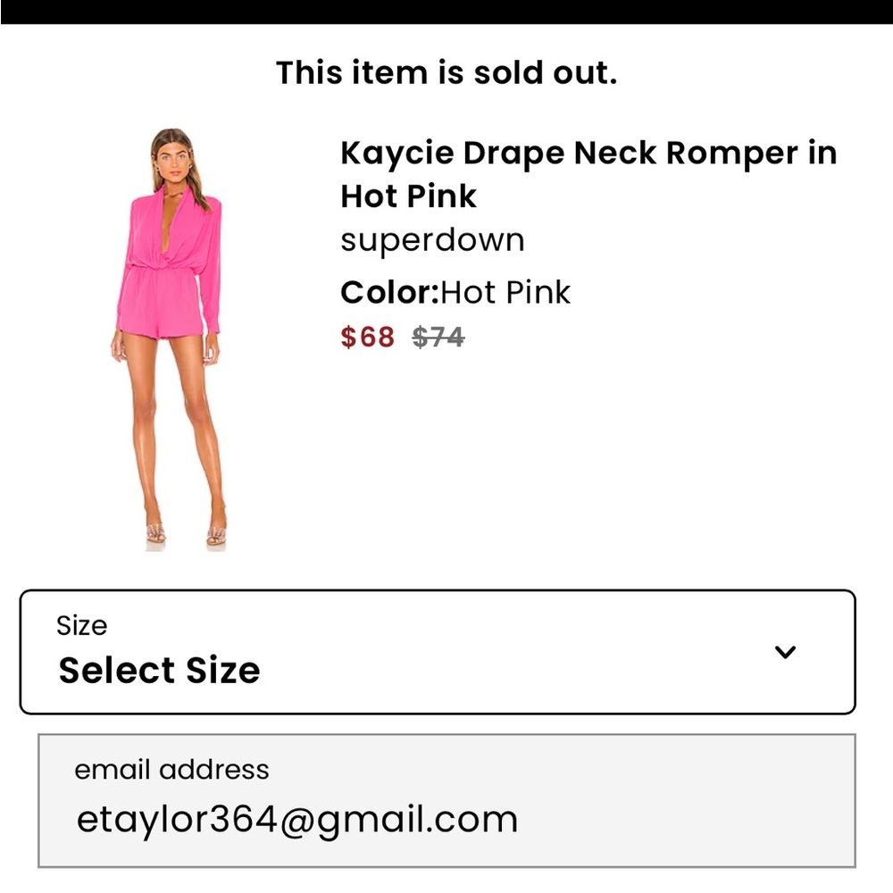 Superdown Kaycie Drape neck romper worn once